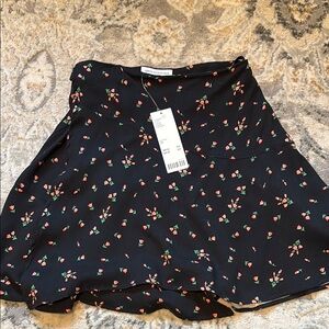Urban Outfitters Black Floral Skirt